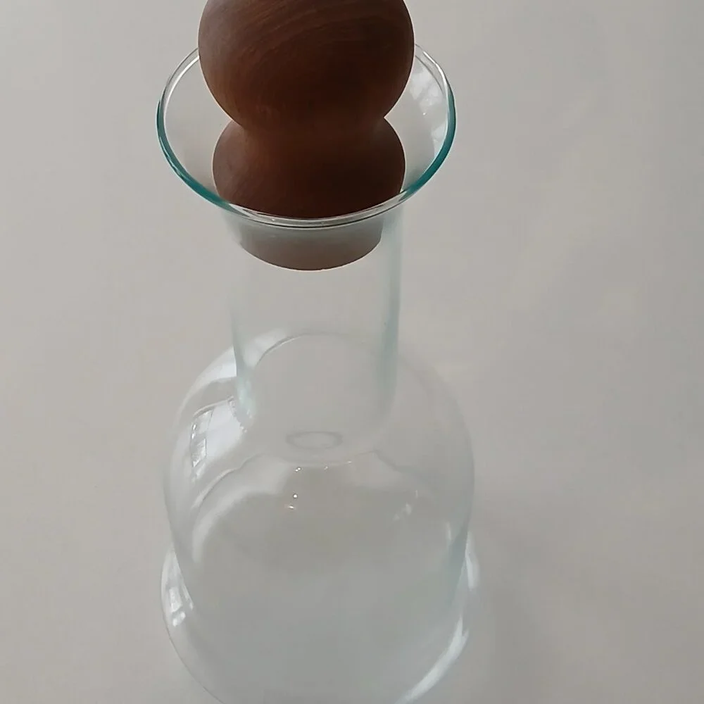 Glass Carafe with Wood Stopper